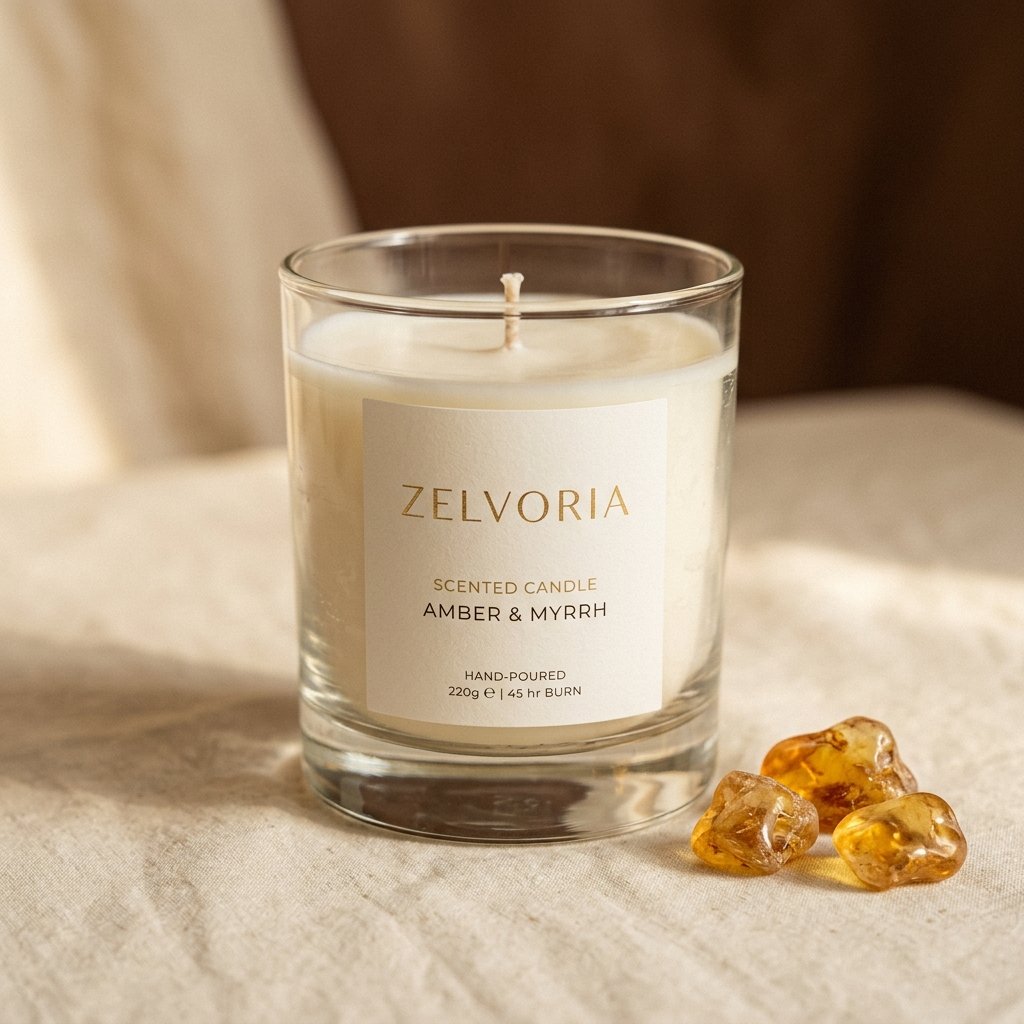 Zelvoria Amber — Amber scented luxury candle