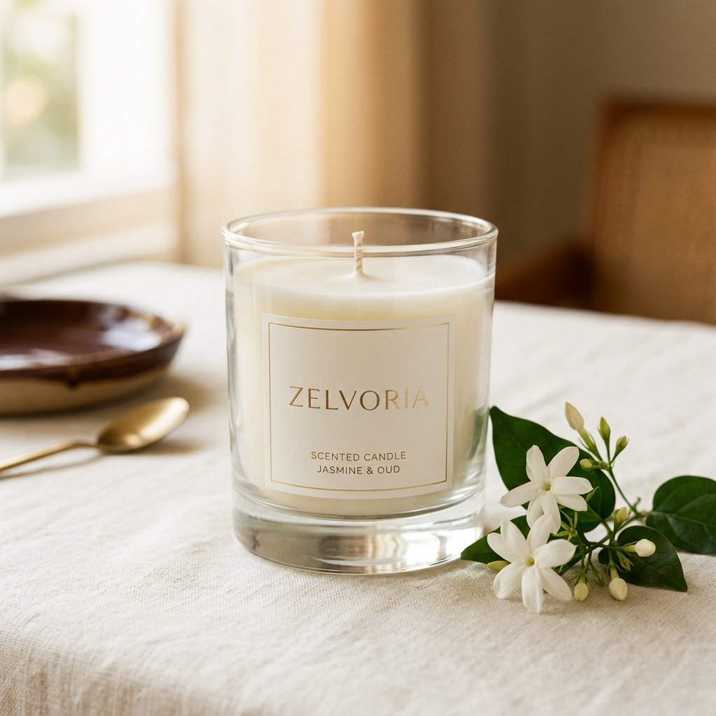 Zelvoria Jasmine — Jasmine scented luxury candle